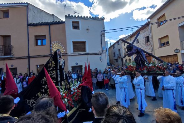 Samper de Calanda celebra sus procesiones de La Burrica y El Encuentro y el Viacrucis