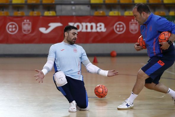 La selección española de fútbol sala se entrena pensando en los dos amistosos ante Brasil en Teruel y Zaragoza