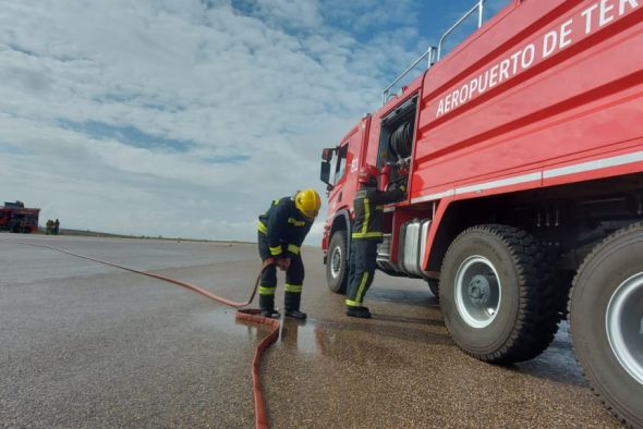 El Aeropuerto de Teruel, escenario de un simulacro de accidente aéreo para revisar sus sistemas de respuesta ante emergencias