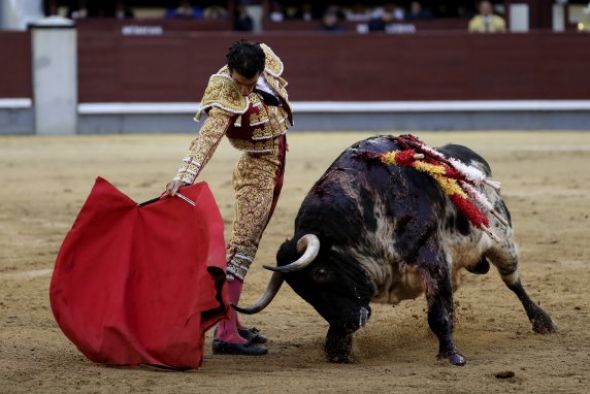 Morenito de Aranda, Adrián de Torres e Isaac Fonseca en la corrida del sábado de Vaquilla