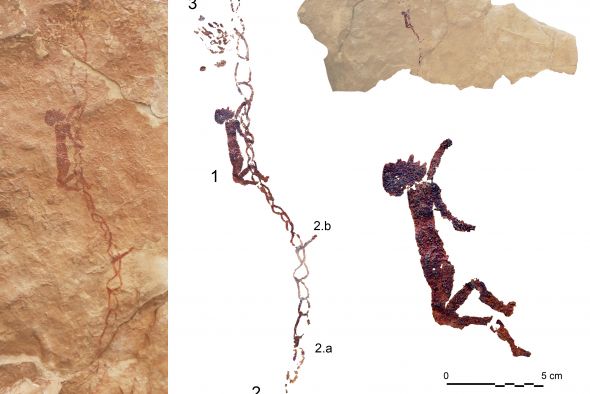Una escena de Barranco Gómez de Castellote muestra el dominio de la escalada en la Prehistoria