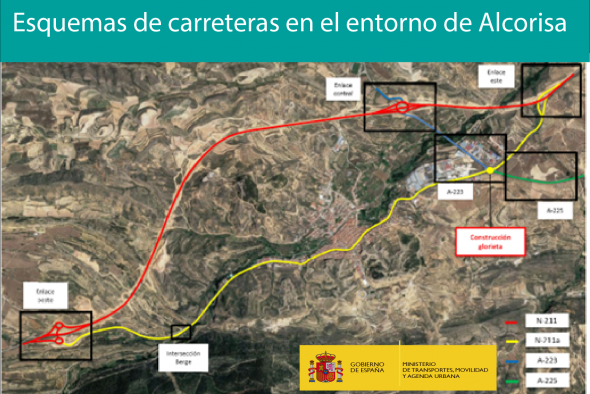 El Mitma cortará el día 16 a partir de las 11 horas el tráfico en la N-211 por obras en Alcorisa