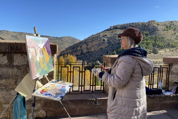 Conchi Aguilar, becaria del Curso de Pintura de Paisaje de Albarracín: “Llegué a Albarracín con tanta ilusión tras una enfermedad  que me mimeticé con el paisaje”