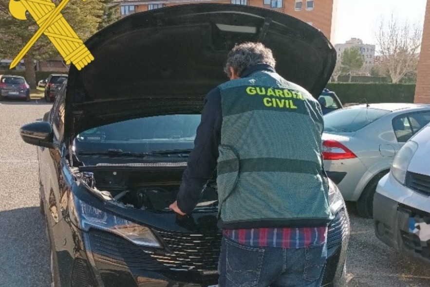 La Guardia Civil de Teruel investiga a una persona por presunto robo de un vehículo y recupera un turismo sustraído en Francia