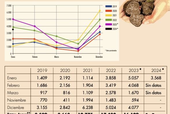 Las cifras de exportación de trufa reflejan una caída del 30 % en la presente campaña