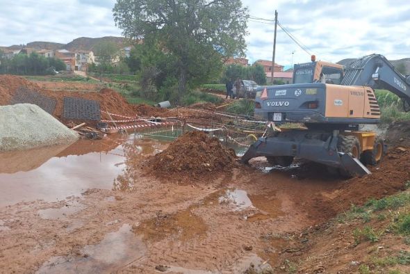 Las obras de construcción de la estación de bombeo de aguas residuales de Villaspesa, posible objetivo de acto vandálico
