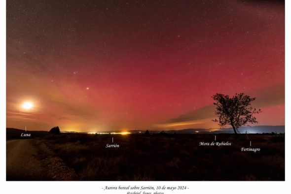 La inusual aurora boreal avistada este viernes en el cielo de Teruel puede volver a aparecer en las noches del sábado y el domingo