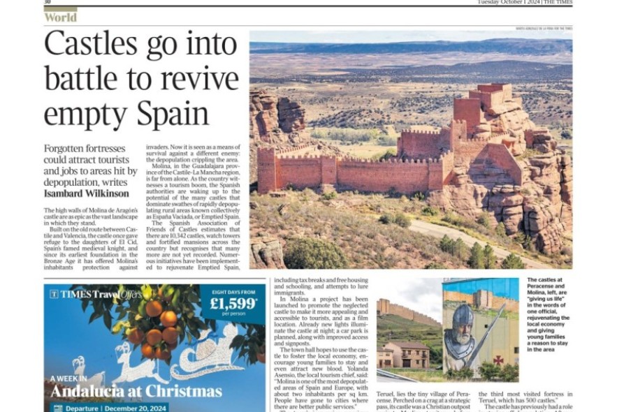 Arcatur, en un reportaje de la revista The Times sobre castillos de la España rural