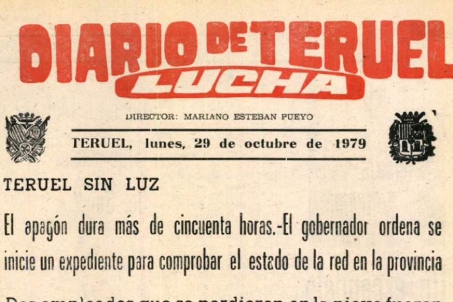El año en el que el Gran Apagón sumió a Teruel en la oscuridad durante casi tres días