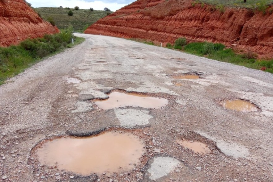 Lechago aguarda la reparación del Parque Lineal y de la carretera de acceso al pueblo