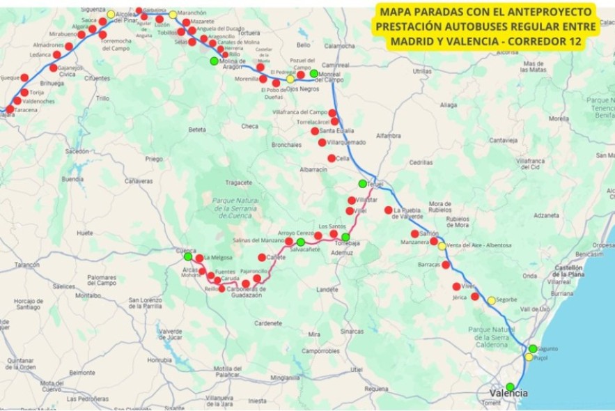 La España vaciada se une para rechazar  el mapa concesional de transporte estatal