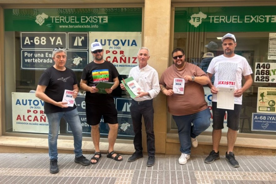 Teruel Existe impulsa una recogida de firmas por la A-68 durante MotoGP en Alcañiz