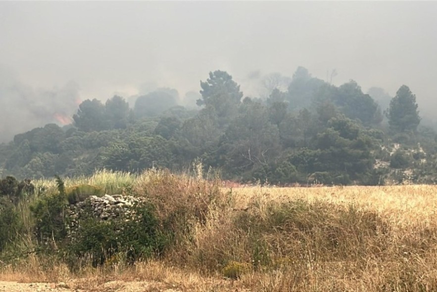 El incendio de Berge está estabilizado tras una evolución favorable durante la noche