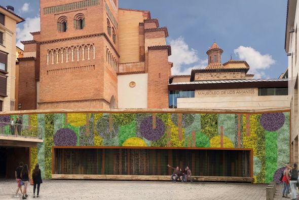 Un jardín vertical enmarcará la fuente  de la céntrica plaza de los Amantes