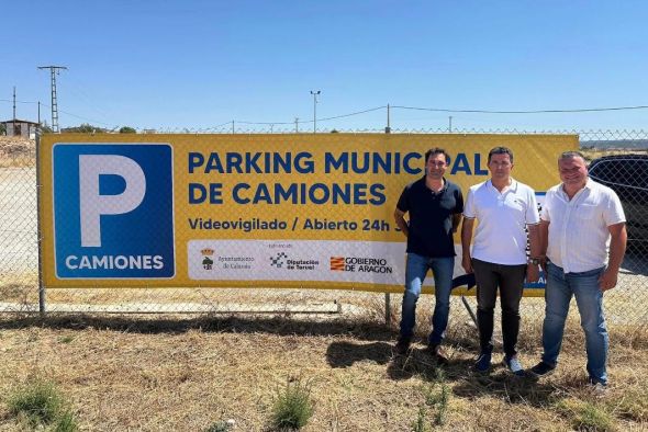 El aparcamiento de camiones de Calanda  ya está listo y será gratuito hasta final de año