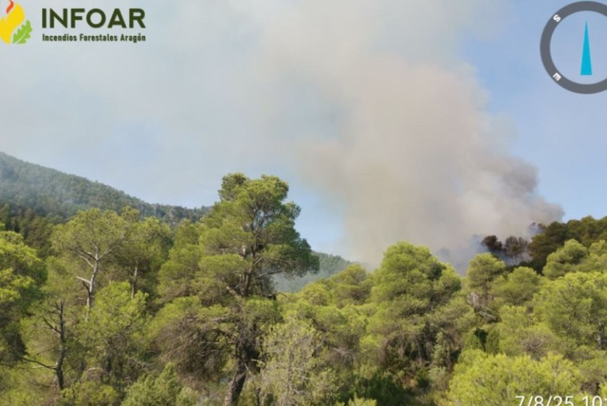 Controlado el incendio que ha obligado a desalojar El Parrizal de Beceite