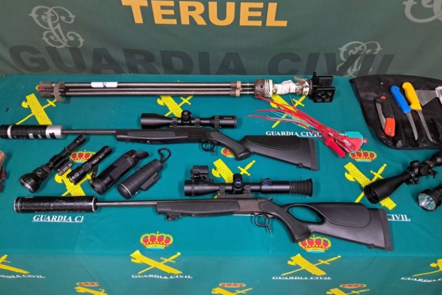 La Guardia Civil detiene a tres cazadores furtivos por presunto delito contra la fauna en la Sierra de Albarracín y desarticula un grupo organizado