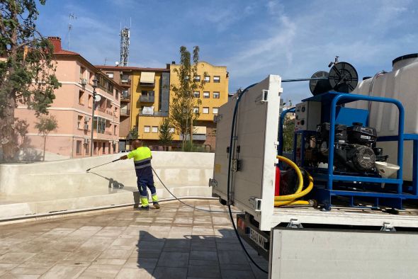 Alcañiz refuerza la limpieza y la vigilancia en parques tras sus fiestas Patronales