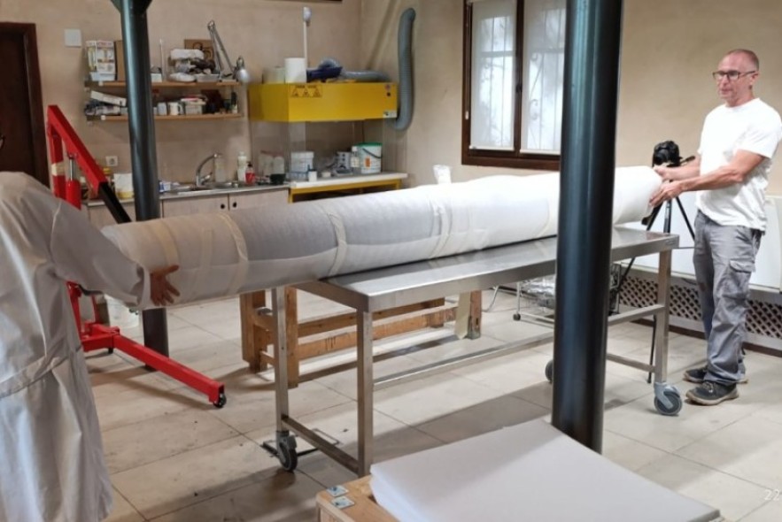 El cuadro de la Última Cena de Alcañiz regresará restaurado a la Colegiata en enero