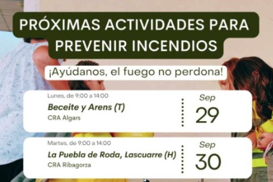 Infoar lleva la prevención de incendios a siete pueblos de Teruel