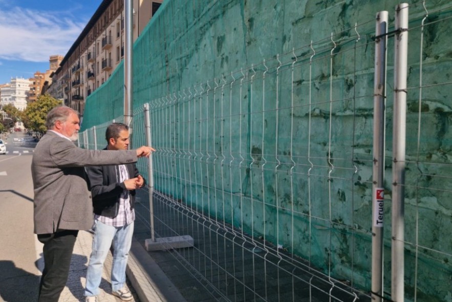 El Ayuntamiento de Teruel saca a licitación el contrato para reparar el revestimiento del muro de la Glorieta