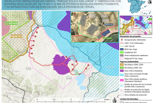 El Miteco niega la DIA a un parque eólico de Endesa próximo al ámbito del Nudo Mudéjar