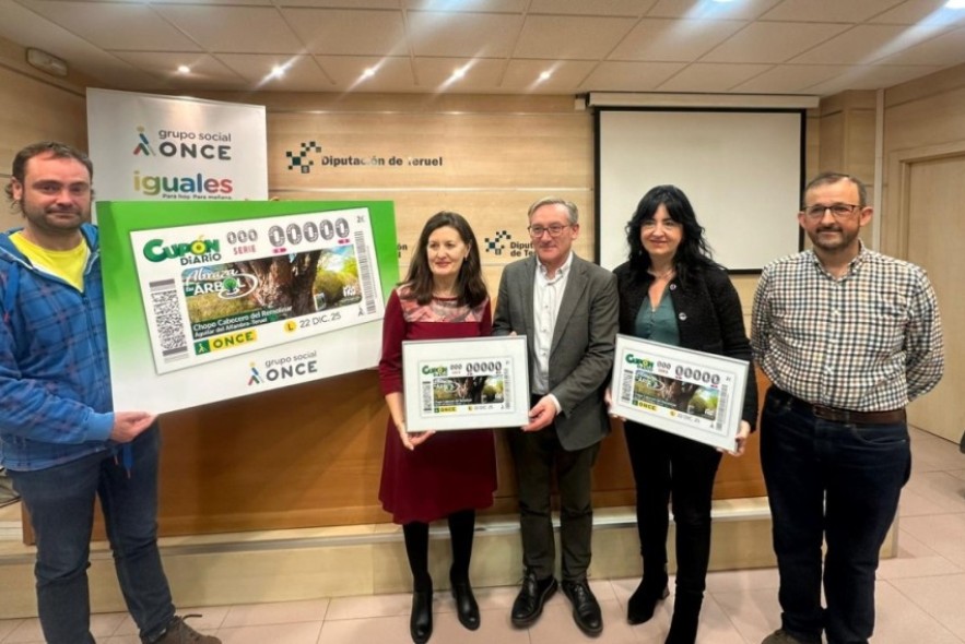 El Chopo Cabecero del Remolinar de Aguilar del Alfambra protagoniza cinco millones de cupones de la ONCE