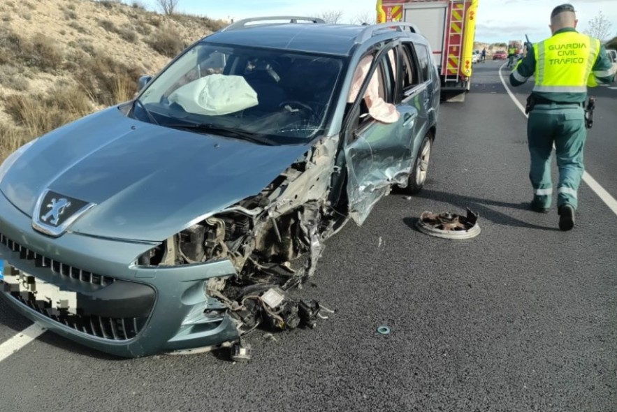 Dos heridos en un accidente en la variante de Teruel