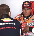 Marc Márquez dice que está contento con el día a pesar de su caída en la primera jornada de entrenamientos del GP de Aragón de MotoGP