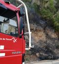 Un herido en un accidente de moto entre Beceite y Valderrobres, que ha ocasionado un incendio