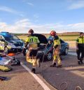 Cinco heridos, uno de ellos grave, en un choque entre dos vehículos en la carretera N-232, en el cruce de Puigmoreno