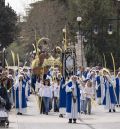 Palmas y ramos de olivo reciben a Jesús en su burrica, con los niños como protagonistas