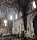 Bomberos de la DPT extinguen un incendio en el interior del Monasterio del Olivar en Estercuel