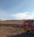 Bomberos de la DPT rescatan a un senderista herido tras caer a una rambla en Concud