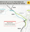 Trasportes trabaja en la mejora del drenaje de la carretera N-234 en el enlace centro de la ciudad de Teruel