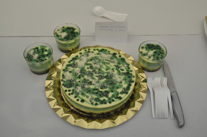 Capricho de pistacho, chocolate y queso