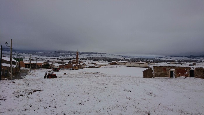 Aspecto de Ferreruela de Huerva ayer por la mañana. Óscar García