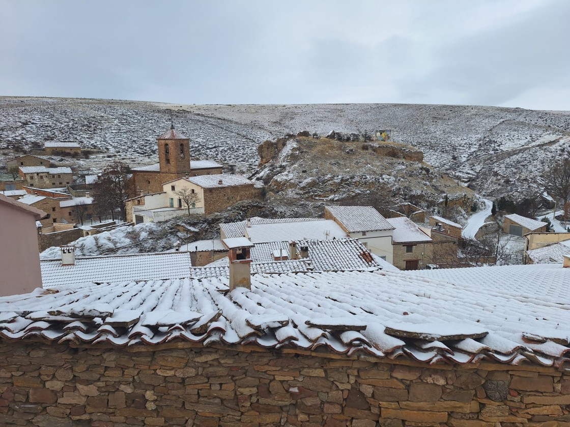 Jorcas, con un leve manto de nieve