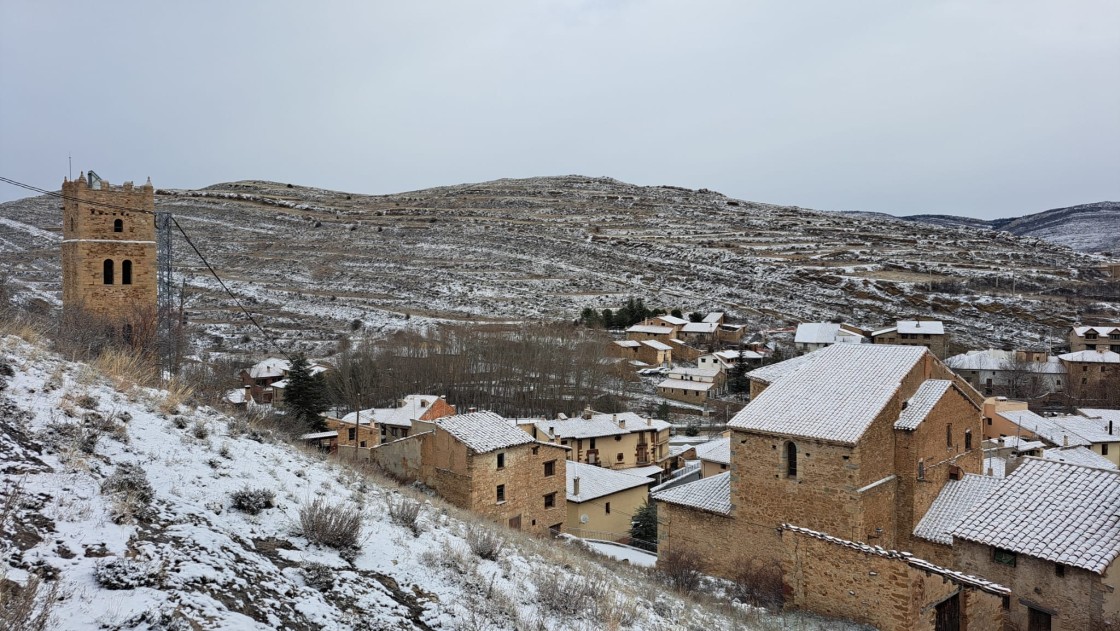 Villarroya de los Pinares, nevado. S. Buj
