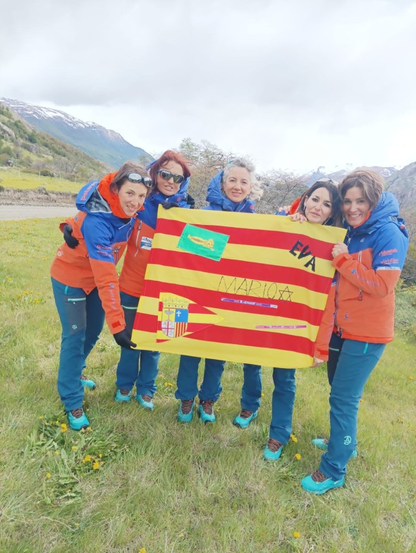 La bandera de Aragón estuvo presente en la expedición