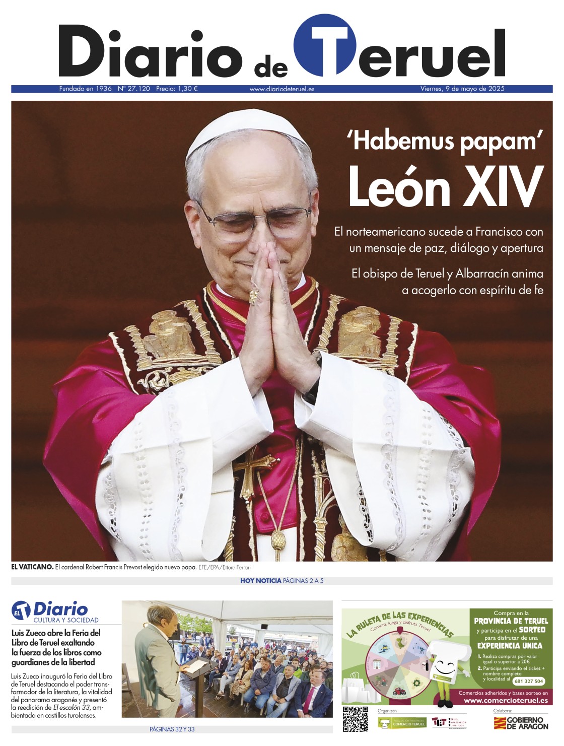 Portada Diario de Teruel