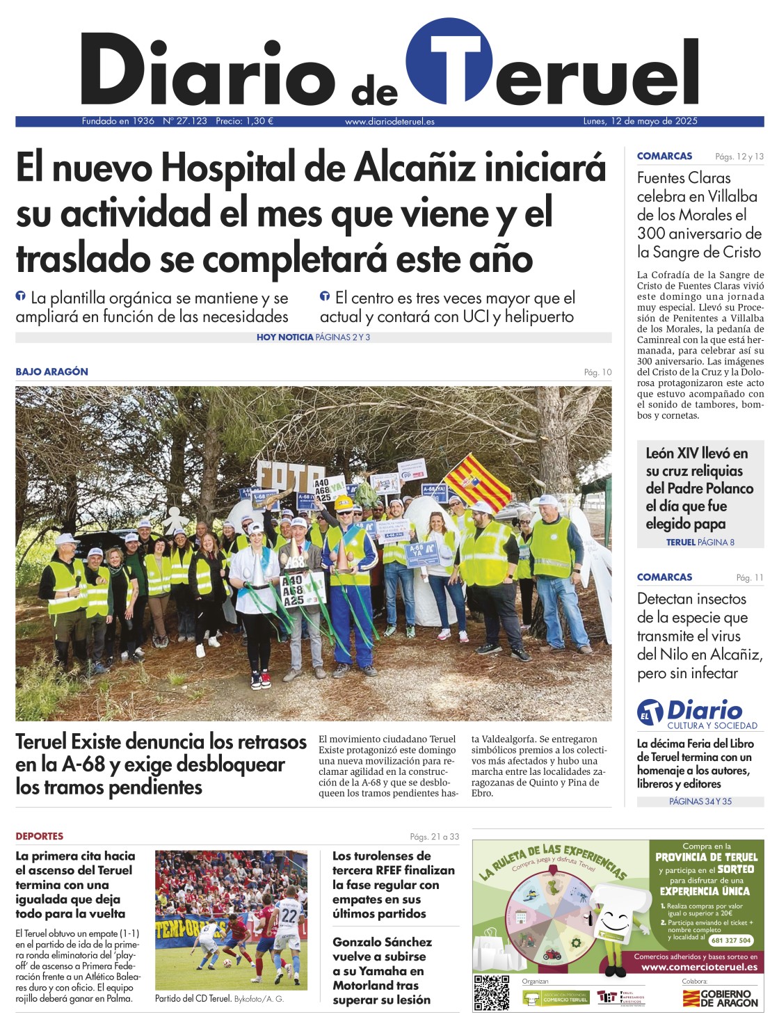 Portada Diario de Teruel