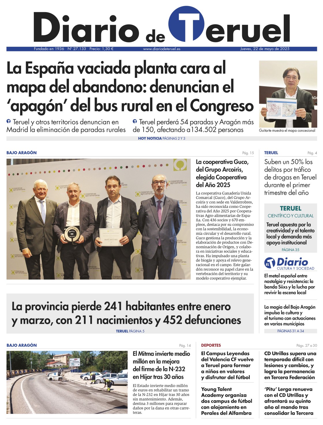 Portada Diario de Teruel