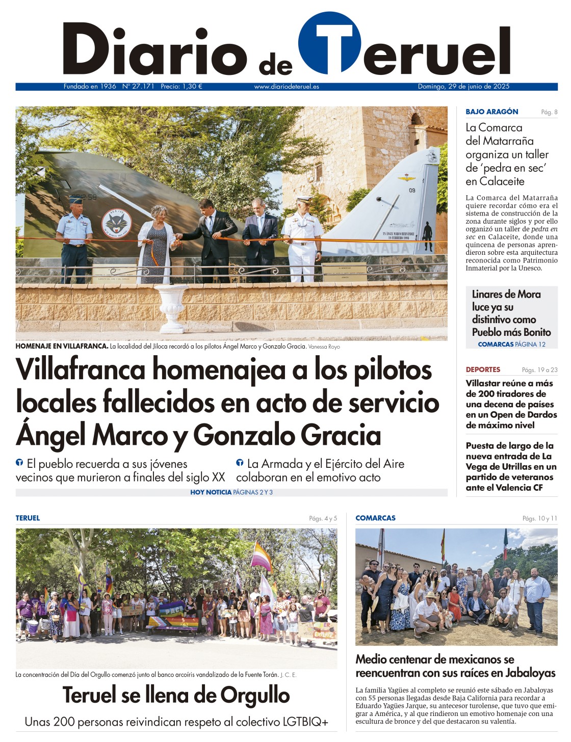 Portada Diario de Teruel