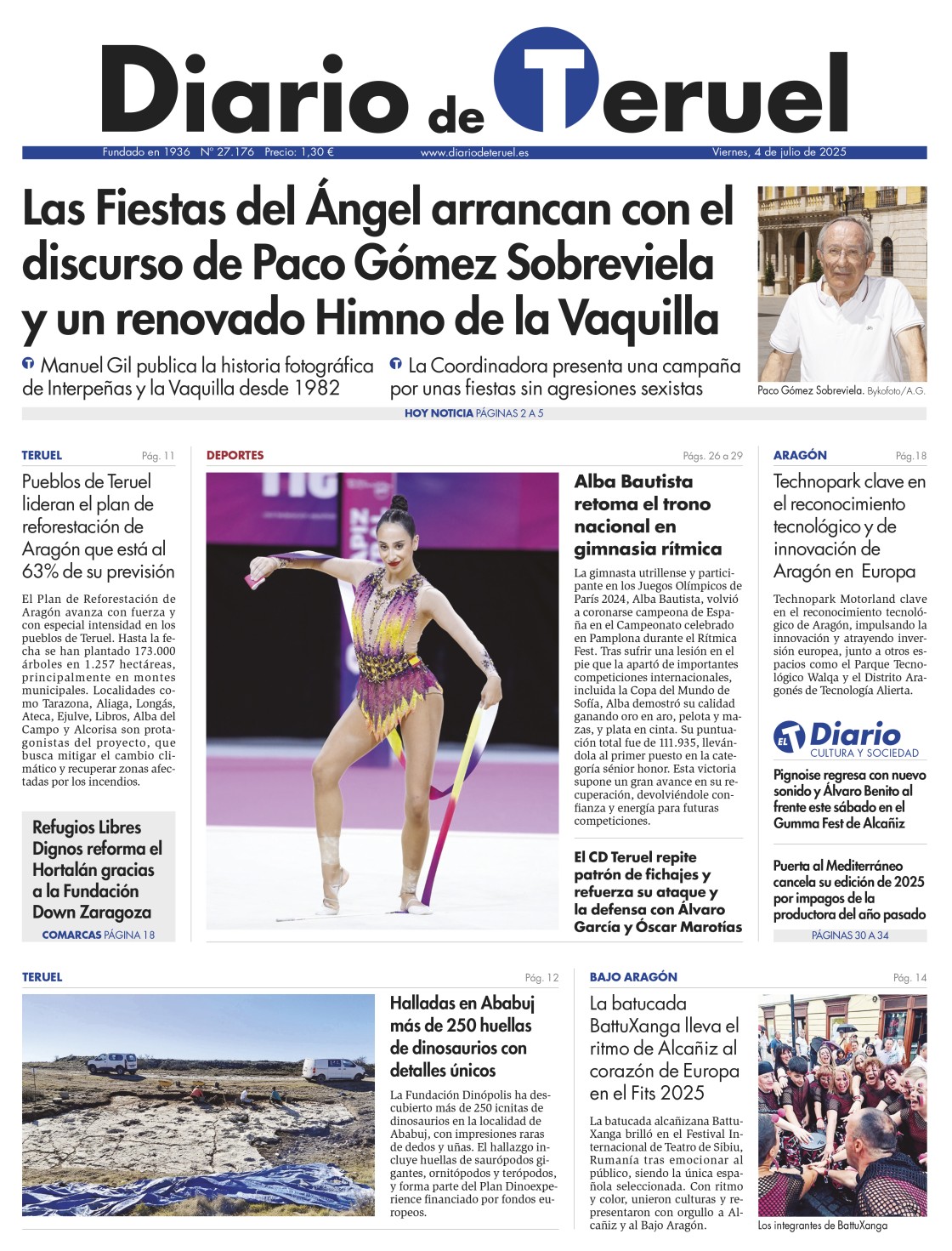 Portada Diario de Teruel