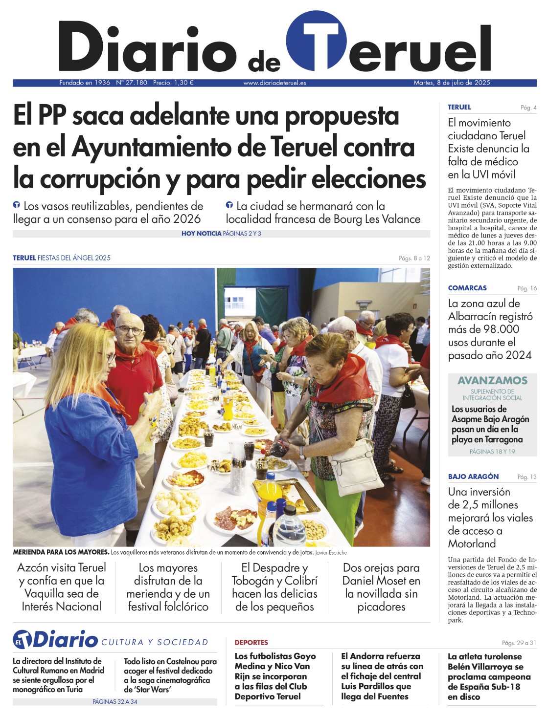 Portada Diario de Teruel