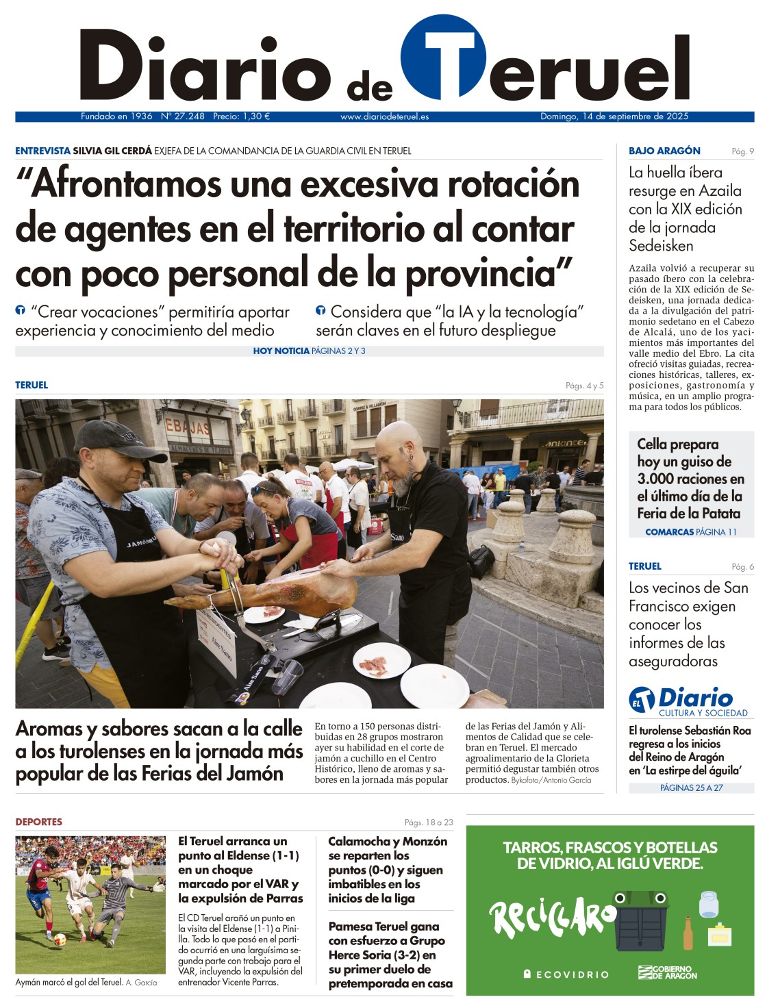 Portada Diario de Teruel