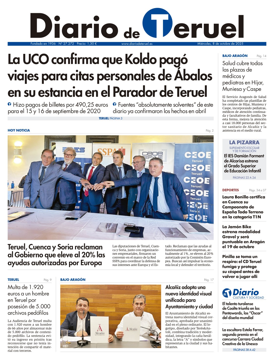 Portada Diario de Teruel