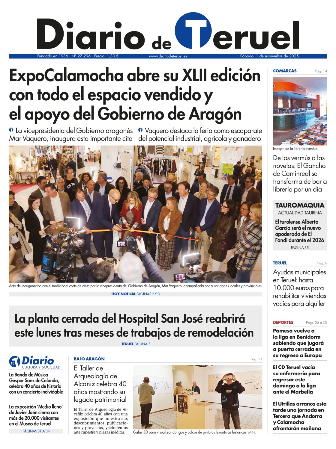 Portada Diario de Teruel