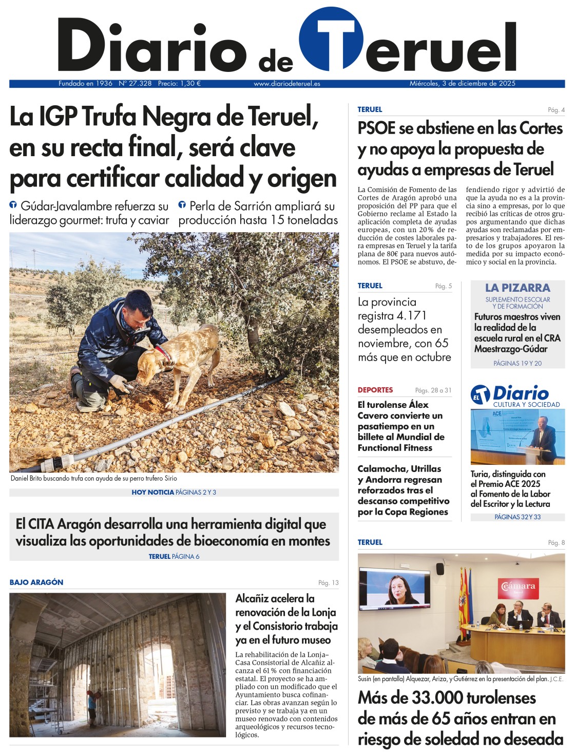 Portada Diario de Teruel
